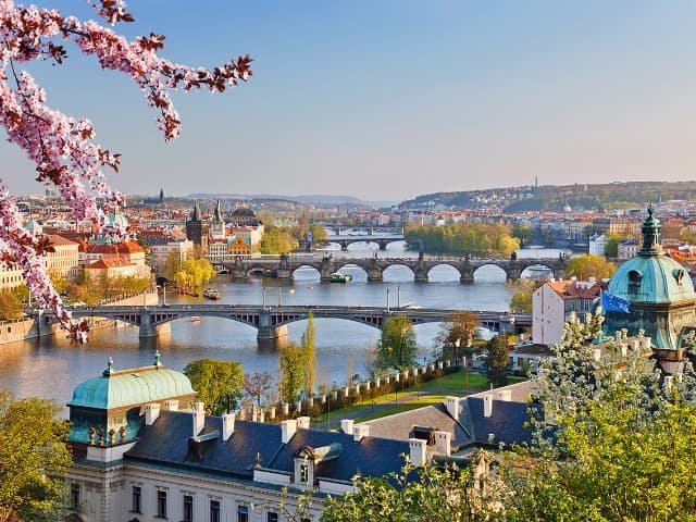 Republica tcheca praga vista ao por do sol